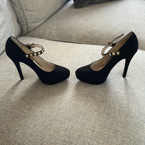 Michael Kors Black Suede Platform Heels - Picture 4 of 6